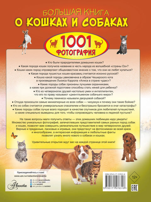 Большая книга о кошках и собаках. 1001 фотография