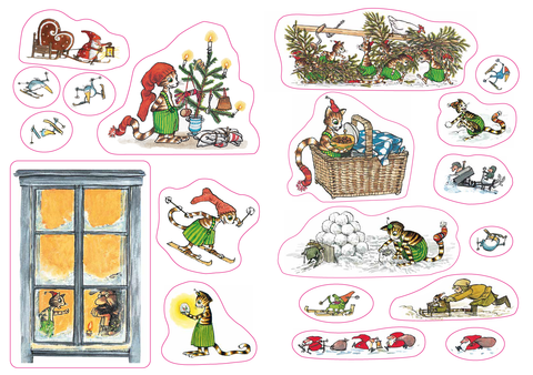 Петсон и Финдус. Рождественские головоломки (+наклейки)