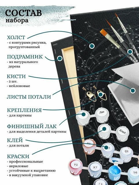 Картина по номерам ТАНЕЦ КАРПА КОИ С ЛУНОЙ