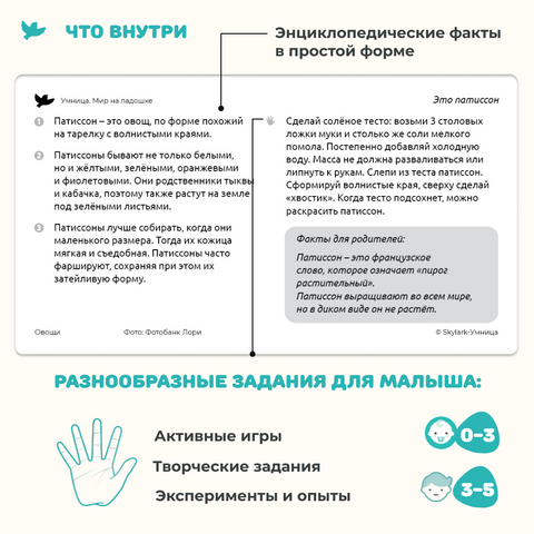 Умница. Мир на ладошке «Овощи» + 1 игровое поле