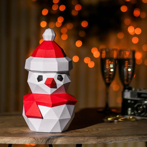 Набор для создания полигональной фигуры (3D модель) «Снеговик»